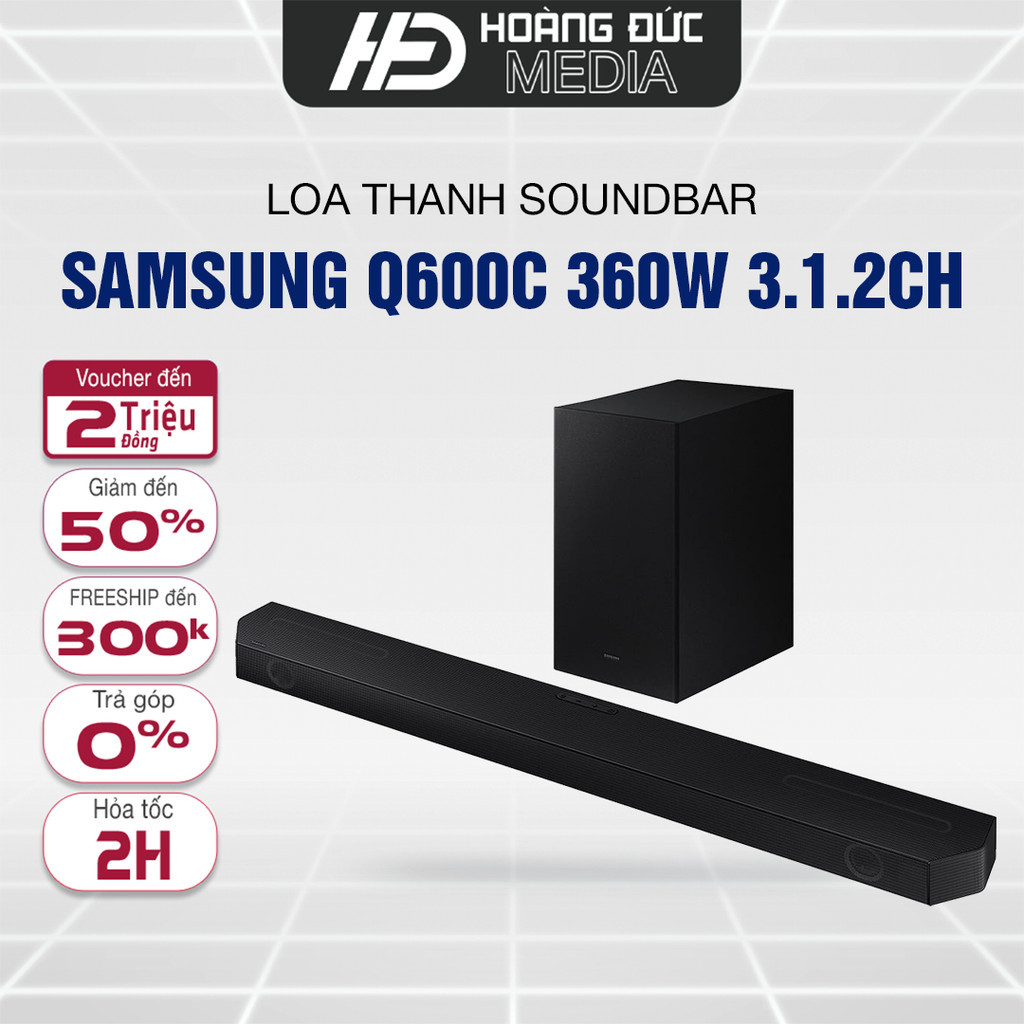 Bộ loa thanh Samsung HW-Q600C/XV 360W 3.1.2 - hàng chính hãng - bảo hành 12 tháng