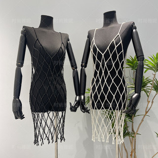 Tất cả handmade yani đi biển hình thoi kỳ nghỉ đính hạt đầm phù hợp với bên ngoài thời trang bao quần áo ngọc trai sling 3rzq