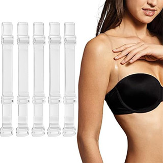 5 Cặp Vô Hình Áo Ngực Dây Trong Suốt Có Thể Tháo Rời Điều Chỉnh Dây Đeo Vai Nữ Co Giãn Silicone Áo Ngực Thắt Lưng Quần Lót Phụ Kiện