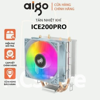 Tản nhiệt khí cpu aigo ice 200pro white- fan 9cm led rgb-2 ống đồng socket intel1700/775/1150/1151/1155/1156