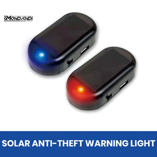 MONDANDI Xe Ô Tô Năng Lượng Mặt Trời Chống Trộm Đèn Mô Phỏng Thực Tế Nhấp Nháy Đèn Báo Động Ô Tô Tự Dính Đèn Cảnh Báo Phụ Kiện Ô Tô