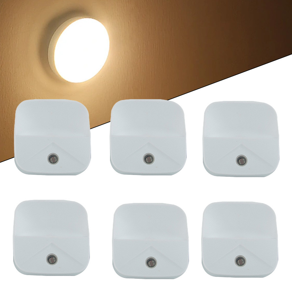 【VARSTR】6pcs LED Night Light Control Plug-In Intelligent Light Small Night Light