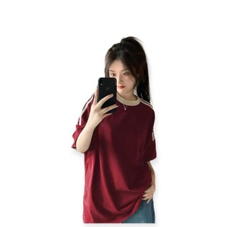 Áo thun trơn phối 2 sọc thể thao