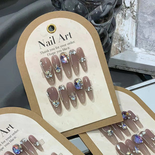 Đùi Tóc Thô  Handmade Đeo Móng Tay Pháp Làm Móng Tay Cô Dâu Làm Móng Tay Có Thể Tháo Rời Thành Phẩm Bán Buôn