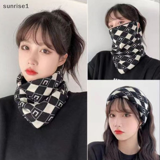 Sunrise1 Thời Trang Đa Năng Mùa Đông Treo Tai Mặt nạ Khăn Ấm Chống Gió Mặt nạ Bảo Vệ Cổ Cho Nữ Thể Thao Ngoài Trời Khăn Trùm Đầu Boutique