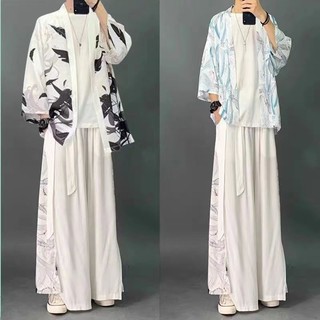 Mùa hè ba mảnh nam Hanfu nam retro Đường phù hợp với băng lụa Plus kích thước quần áo cổ trang phục
