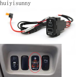 Hys sạc nhanh xe sạc adapter type-c pd giao diện usb ổ cắm cho mitsubishi outlander lancer pajero sport asx v73 v93 v97