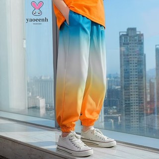 【YAOEENH】110-170cm Bé Trai Băng Lụa Nhanh Khô Quần Muỗi Mùa Hè Giữa Lớn Trẻ Em Mỏng Phong Cách Chuyển Màu Mồ Hôi Hàng Sẵn Có Vận Chuyển Nhanh