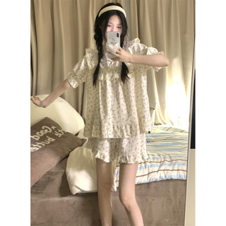 [SẴN] BN340_Bộ ngủ, pijama nữ ngắn tay hpa nhí cổ bèo chất cotton | Hàng Quảng châu cao cấp