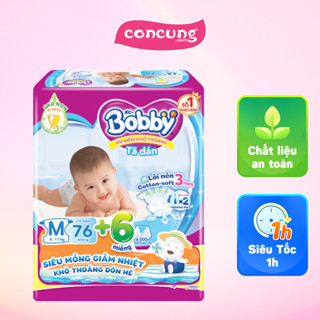 Tã dán Bobby Fresh Siêu thấm - Khô thoáng M76 ( Giao bao bì ngẫu nhiên)