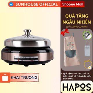 Nồi lẩu điện Sunhouse 4 Lít 1300W Chính hãng, Tặng chảo nướng điện, chống dính đa năng SHD4526 - HAPOS SUNHOUSE