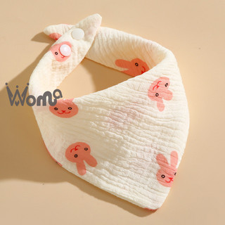 Woma Baby hoạt hình in hình cotton trưa tam giác yếm