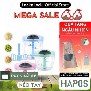 Xay tỏi ớt cầm tay LocknLock mini Chính hãng, băm rau củ quả không cần điện, làm đồ ăn dặm cho bé Quick Chopper - HAPOS