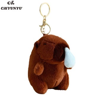 Caiyu Squeaky Capybara mặt dây chuyền búp bê sang trọng nhổ bong bóng bóp quà tặng vui nhộn mặt dây chuyền nhỏ dễ thương