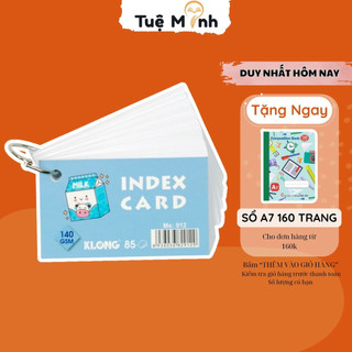 Tập thẻ Index Card A7 Klong Ms 912 85 tờ - Sổ nhỏ học ngoại ngữ, thẻ ghi nhớ flashcard Klong