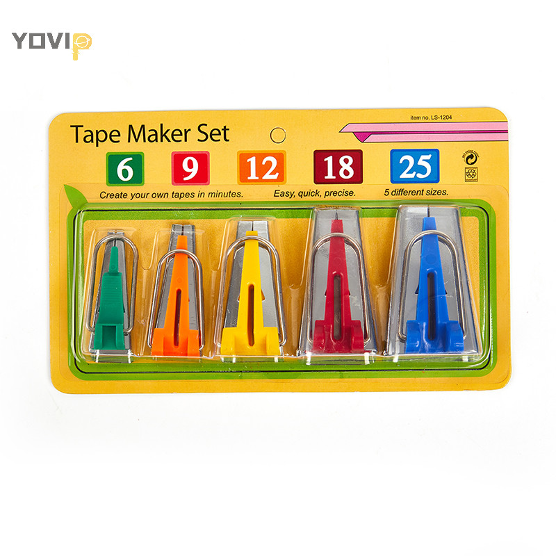 Yovip bias tape maker Set 5 size 6mm 12mm 18mm 25mm bias tape maker Phụ kiện may vá VN