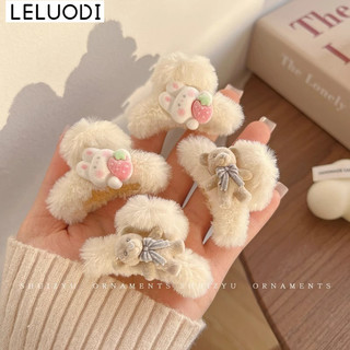Thỏ / gấu dễ thương nửa đầu kẹp tóc nhỏ thu đông - thời trang thu đông cho bé gái