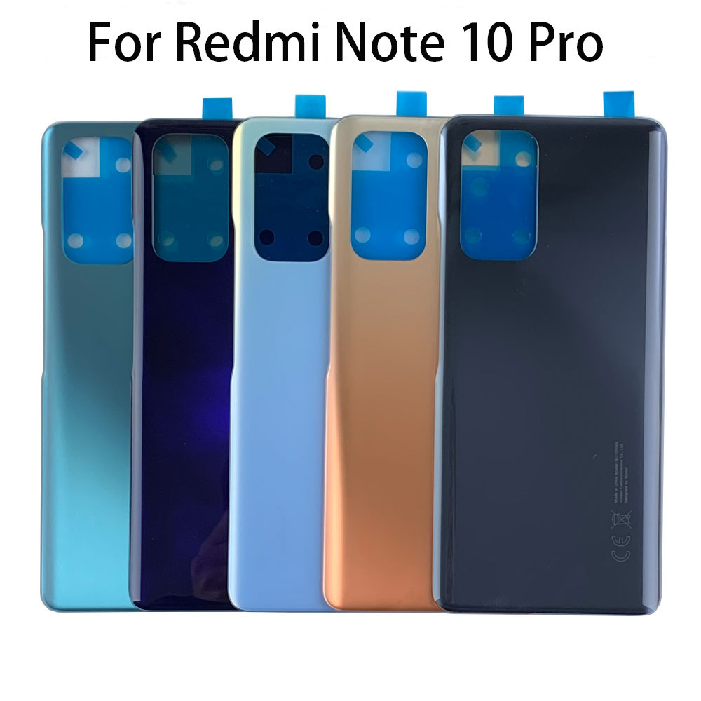 Thay Thế Cho Xiaomi Redmi Note 10 Pro 4G M2101K6G Mặt Sau Kính Pin Nắp Cửa Sau Vỏ Sửa Chữa Thay Thế Một Phần