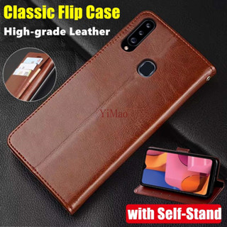 Ốp Lưng Cho Samsung Galaxy A20s A20 A30 A10 A10S A50 A70 A50S A70S A30S A01 A01Core Bao Da Vintage Ví Gấp Đơn Giản Vỏ Bảo Vệ Lật Có Chân Đế Đựng Thẻ
