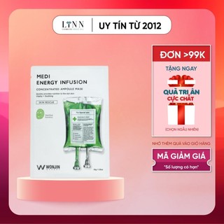 Mặt nạ Wonjin Medi Energy Infusion Mask phục hồi da truyền năng lượng - Wonjin Mask Xanh lá phục hồi