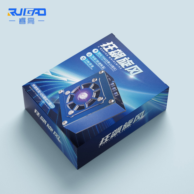 Ruigao Quạt làm mát công suất 2 trong 1 3W Quạt tản nhiệt 3 bánh răng Điều chỉnh 3S Đèn UV làm mát c