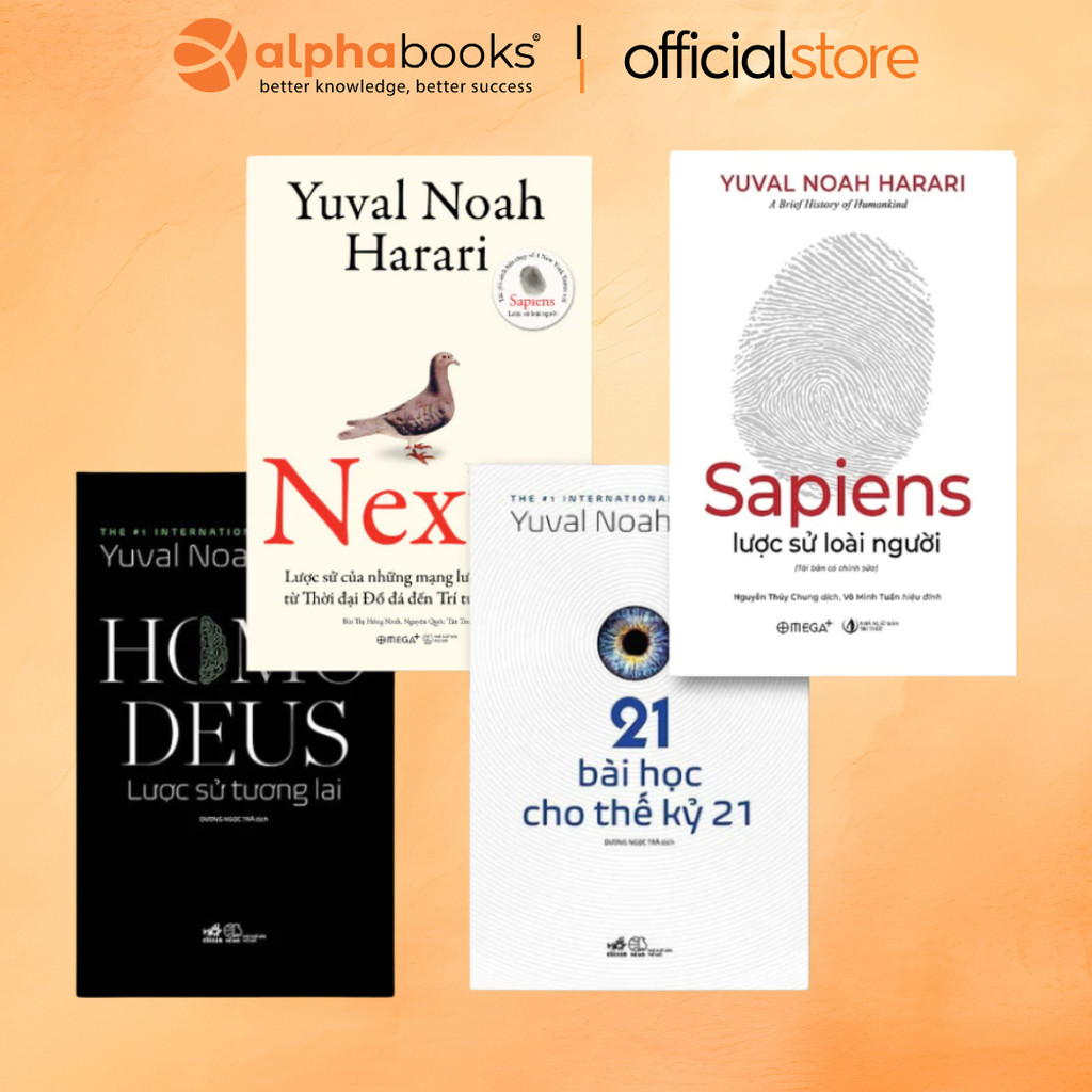 Sách - Lẻ/Combo: Homo Deus + 21 bài học thế kỷ 21 (NN) + Nexus (BM) + Sapiens (Thường) (Omega Plus)