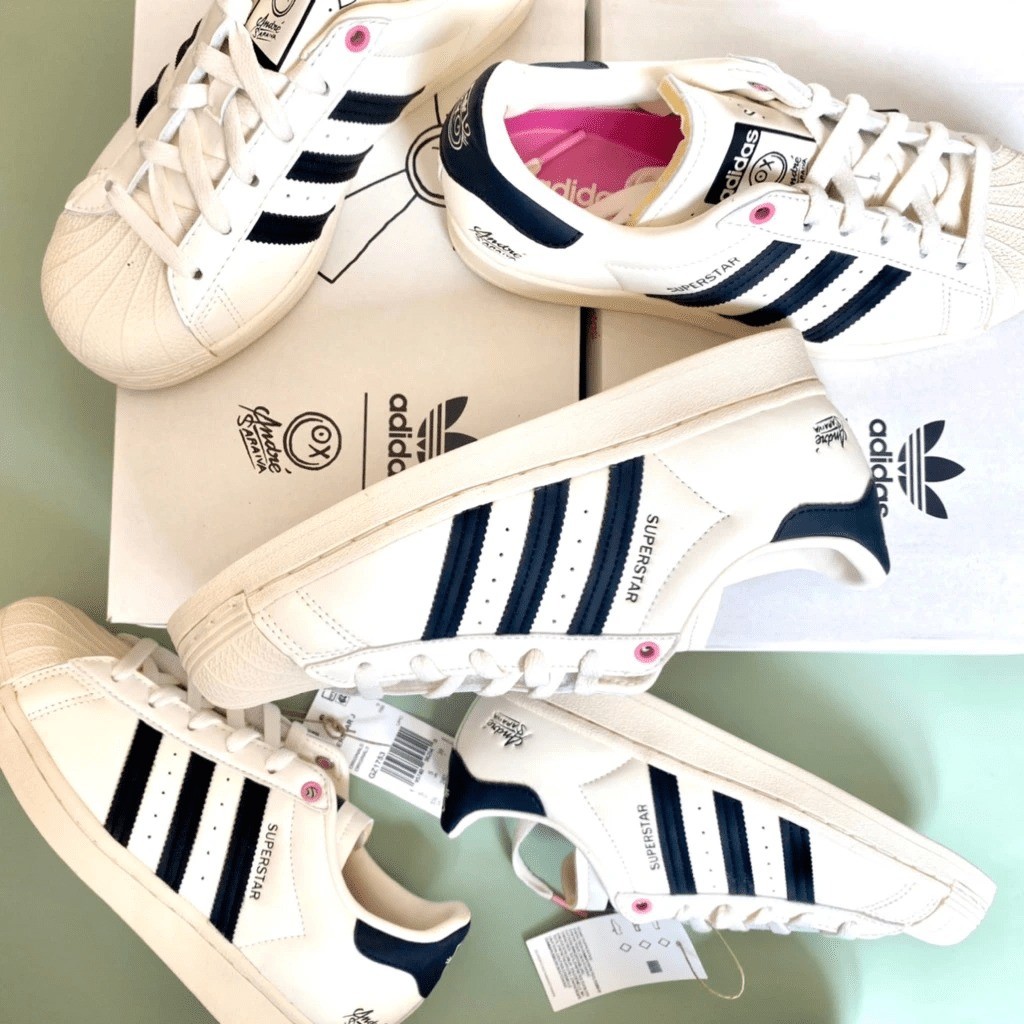 Giày Thể Thao Andre Saraiva x AD Superstar Màu Kem Sọc Đen Clever Man Store