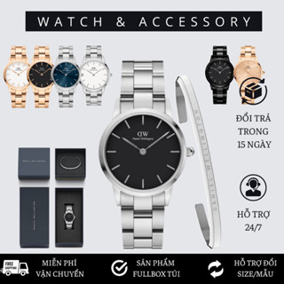 [Tặng Kèm Hộp Nơ] Đồng hồ Nam Nữ Daniel Welington Iconic Link Silver Black - DANIEL WATCH STORE SG _