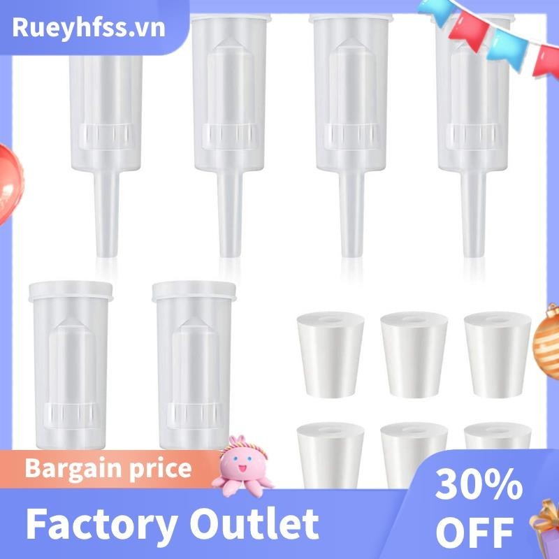 Lên men Airlock, 6 Gói Pha Airlock Rượu Bia Airlock với Nút chặn khí cao su Carboy Bung Twin Bubble Airlock để làm rượu, Máy lên men bia