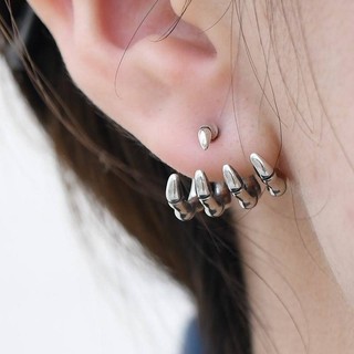 Skull Hand Bone Halloween Sterling Silver Stud Earrings Ear Bone Stud Women's Punk Style Gothic Dark Black Earrings Earrings for Men T3AJ
