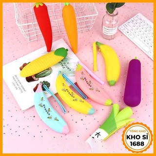 Hộp bút bóp viết cute chất liệt nhựa mềm hình quả dâu tây đáng yêu  E77