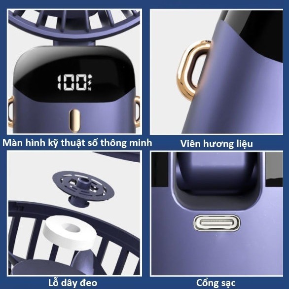 [Bản Mới Nhất 2025 PIN 20000mAp] Quạt cầm tay tích điện dung lượng pin khủng 5 cấp độ, màn hình LED thông minh | BigBuy360 - bigbuy360.vn