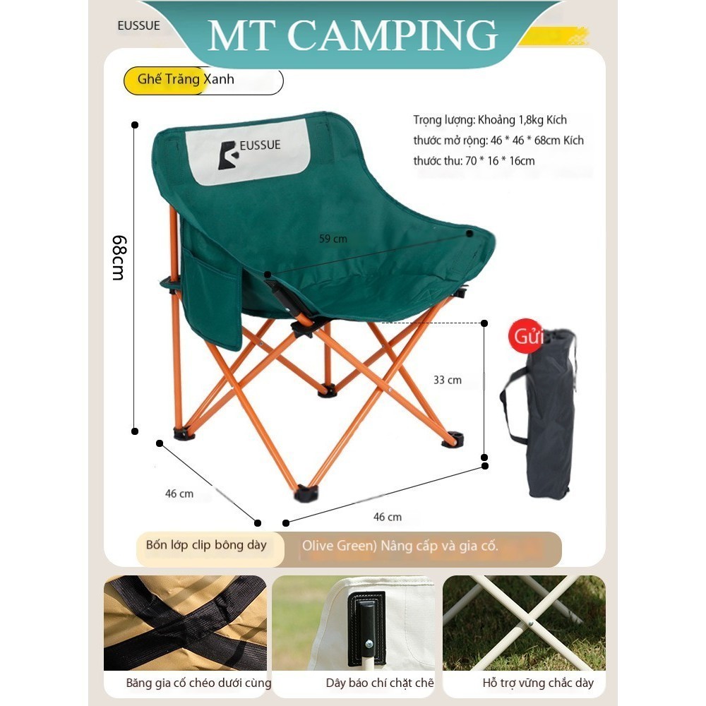 Bàn ghế mặt trăng gập gọn BaVai , bàn ghế dã ngoại mặt dời gấp gọn camping cắm trại cafe trà chanh d
