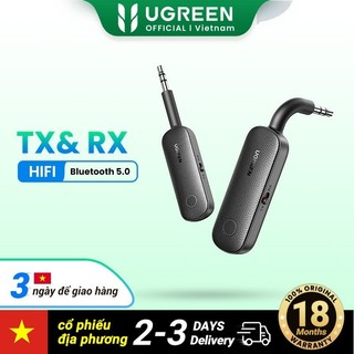 Ugreen Thiết Bị Truyền Nhận Tín Hiệu bluetooth 5.0 2 Trong 1 Giắc Cắm 3.5mm Chuyên Dụng Cho tv / Xe Hơi