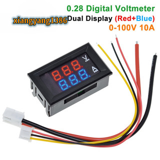 Dc 0-100V 10A Vôn kế kỹ thuật số Ampe kế Hiển thị kép Máy dò điện áp Đồng hồ đo dòng điện Bảng điều khiển Ampe Vôn Đồng hồ đo 0,28 "Đèn LED xanh đỏ
