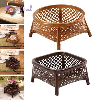 Magideal dệt tay giỏ trái cây bát trái cây người tổ chức giá đỡ tre phục vụ khay để bàn tiệc cafe nhà phòng khách