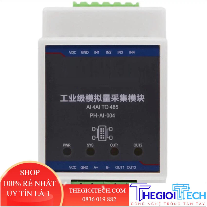 Mô-đun thu thập số lượng tương tự 4 kênh Modbus Điện áp và dòng điện tùy chọn 4-20mA sang RS485 Bộ chuyển đổi tín hiệu - 0-20mA
