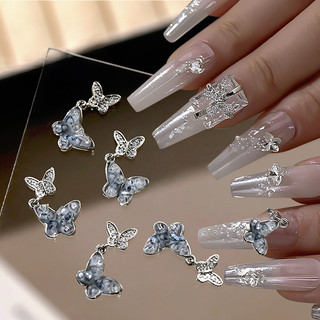 Ur SUGAR Kim Loại Bạc Ngọc Trai Bướm Nơ Quyến Rũ Kim Cương Giả Trang Trí Móng Tay DIY Móng Tay Nghệ Thuật Quyến Rũ Phụ Kiện