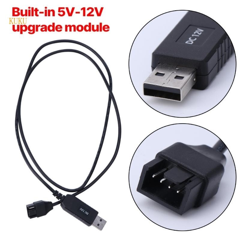 [Kuku *] Cáp quạt USB 5V sang 12V được nâng cấp cho nguồn quạt máy tính Cáp USB sang 4Pin