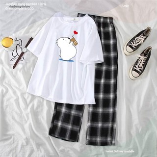 FREESHIP Sét Áo Cánh cục + quần kẻ đen, Sét bộ Unisex chất đẹp, mặc ở nhà và mặc đi chơi -ShopTrang