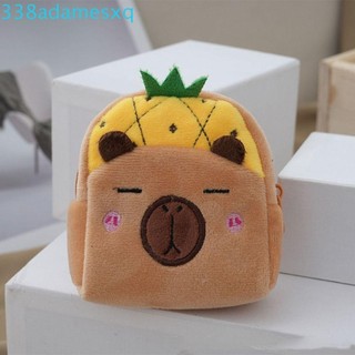 Adamesxqb Capybara Ví đựng tiền xu sang trọng, Ví sang trọng hình động vật dứa Capybara, Dâu tây dưa hấu Kawaii Sang trọng Capybara Túi thay đổi sang trọng Tai nghe son môi