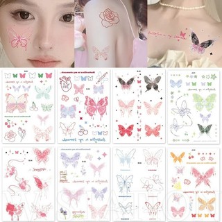 6 Tấm Dán Hình Xăm Bướm Nhiều Màu Sắc - Decal Hình Xăm Giả Nhỏ Tươi - Dành Cho Ngực, Vai, Cổ, Cánh Tay - Chống Thấm Nước, Tạm Thời, Dùng Một Lần - Trang Trí Nghệ Thuật Toàn Thân