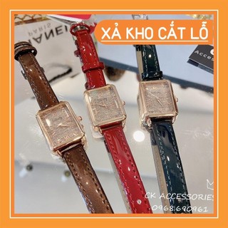 [XẢ LỖ] Đồng Hồ nữ Gogoey dây da mặt nhũ chữ nhật sang chảnh đủ màu