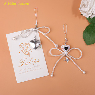 Artglorious Sáng Tạo Thời Trang Hạt Nơ Điện Thoại Ch Dễ Thương Nơ Đính Hạt Mặt Dây Chuyền Móc Khóa Dành Cho Nữ Ba Lô Trang Trí Phụ Kiện Quà Tặng VN