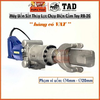 Máy uốn sắt thủy lực chạy điện cầm tay PapaTools- Dalushan TAD RB-20 chuyên uốn sắt thép xây dựng