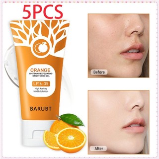 Barubt 5 Cái Cam Enzyme Gel Tẩy Tế Bào Chết Làm Trắng Làm Sạch Sâu Dưỡng Ẩm Làm Sáng Tông Màu Da Gel Tẩy Tế Bào Chết Chăm Sóc Cơ Thể 50G TOGO