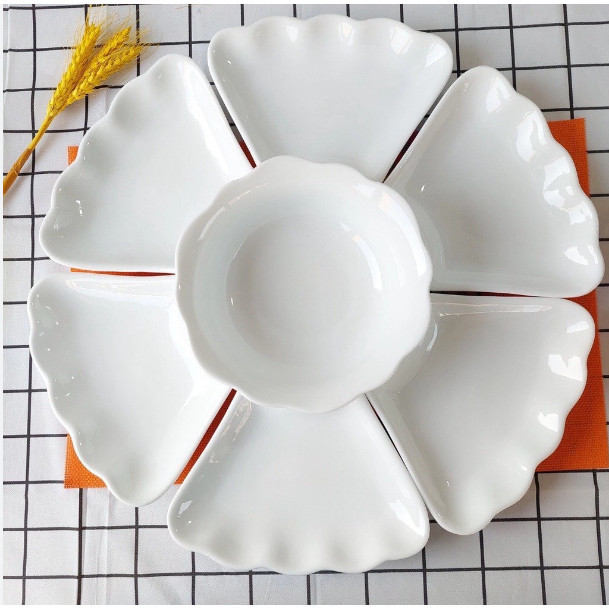 [ HAN ] BỘ BÁT ĐĨA HOA MẶT TRỜI NHỰA SIZE ĐẠI 51cm, BỘ BÁT ĐĨA HÌNH HOA MẶT TRỜI 7 CHI TIẾT THƯƠNG HIỆU NHỰA  CAO CẤP