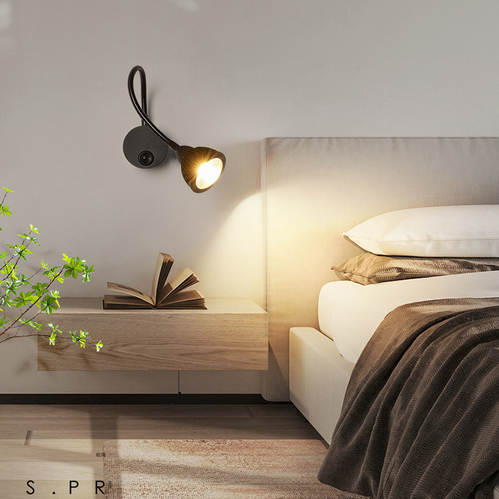 Đèn Led đọc sách đầu giường tích hợp Đèn rọi soi tranh trang trí BOFIT 5W-220V, Thân đèn Kim loại uố