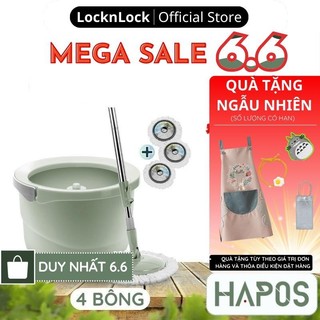Cây lau nhà LocknLock tự vắt 360 độ xoay tay có bông lau mềm, bộ cây lau sàn nhà dễ vệ sinh - HAPOS MALL OFFICIAL