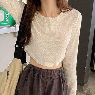 Áo thun nữ dài tay thiết kế nút Slim Fit mùa hè